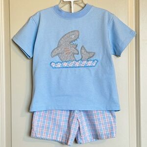 3T The Bailey Boys Shark Shirt & Plaid Shorts